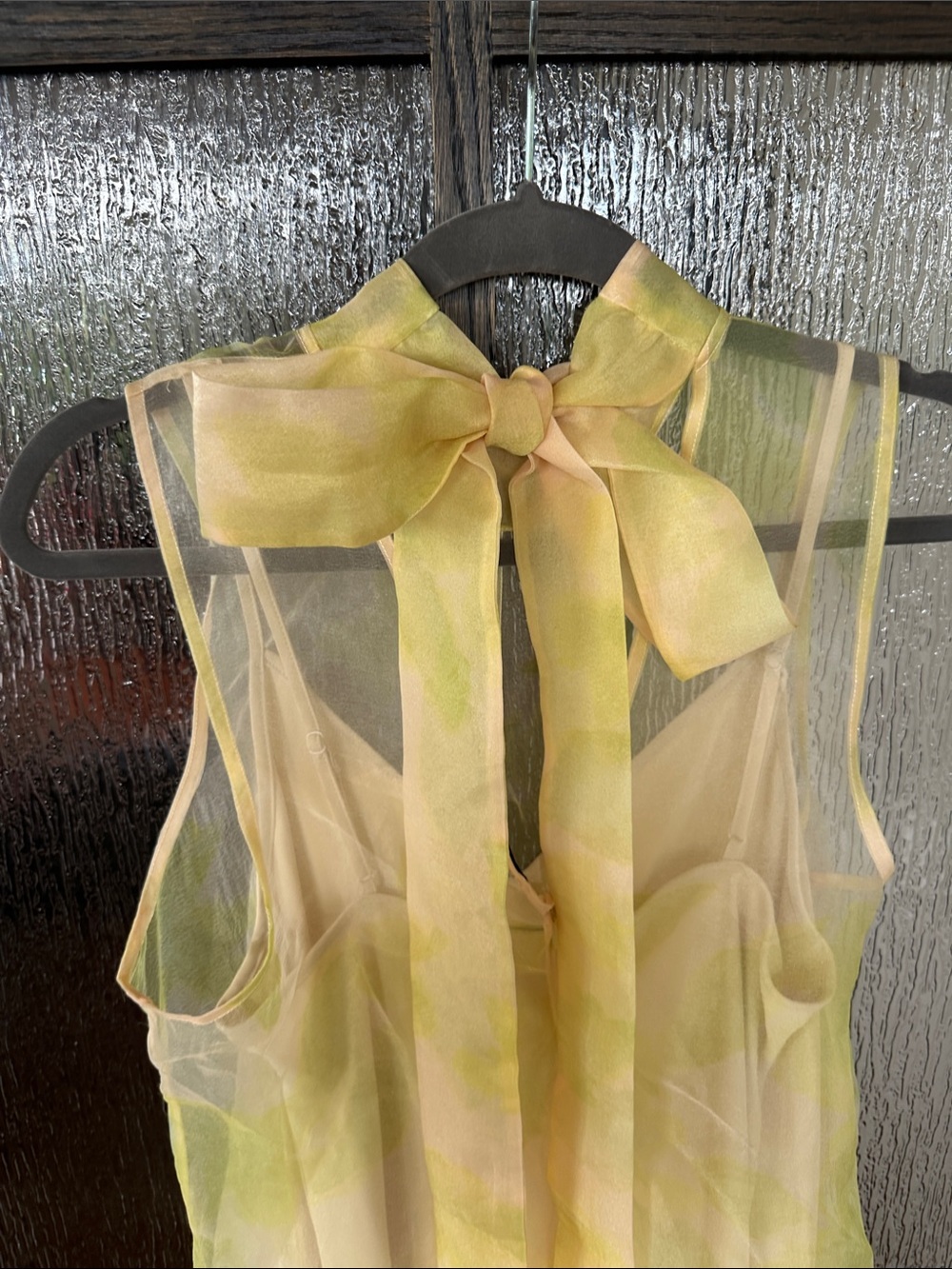 STAUD Auden Dress Sheer High-Neck A-Line Dress in Pale Yellow size M - Picture 10 of 11